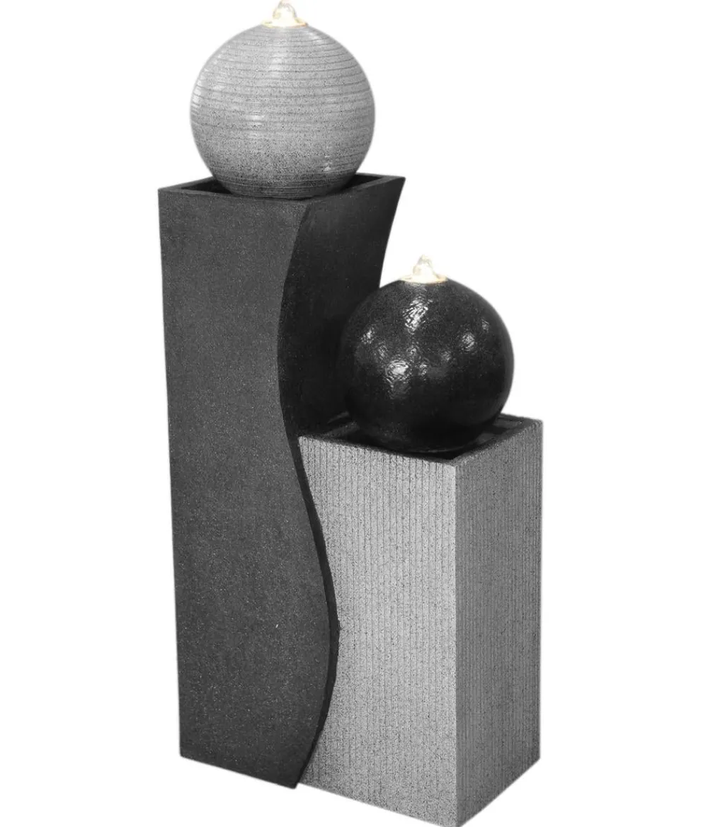 Dehner Gartenbrunnen - Polyresin-Gartenbrunnen Ying Yang, solarfähig, ca. H94 cm