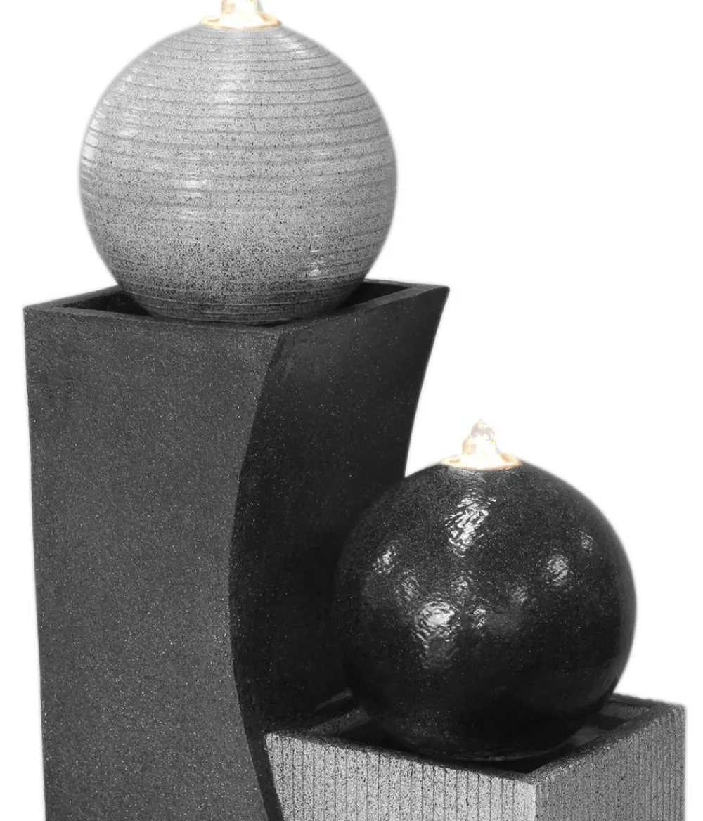 Dehner Gartenbrunnen - Polyresin-Gartenbrunnen Ying Yang, solarfähig, ca. H94 cm