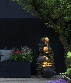 Dehner Gartenbrunnen - Polyresin-Gartenbrunnen Krüge, solarfähig, ca. H118 cm
