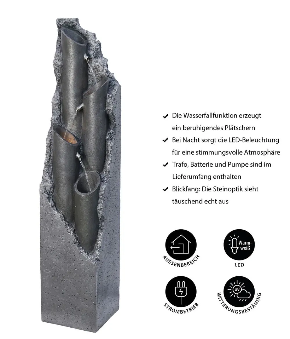 Dehner Gartenbrunnen - Polyresin-Gartenbrunnen Tubi, solarfähig, ca. H113 cm