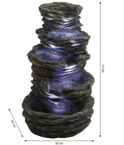 Dehner Gartenbrunnen - Polyresin-Gartenbrunnen Roccia, solarfähig, ca.H99 cm