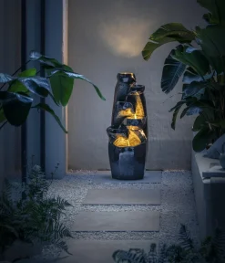 Dehner Gartenbrunnen - Polyresin-Gartenbrunnen Cala, solarfähig, ca. H91 cm Warmweiß