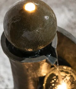 Dehner Gartenbrunnen - Polyresin-Gartenbrunnen Acapulco, solarfähig, ca. H100 cm