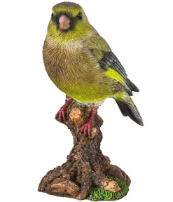 Dehner Gartenzwerge & Gartenfiguren > Polyresin-Stieglitz auf Baumstumpf, ca. H15 cm