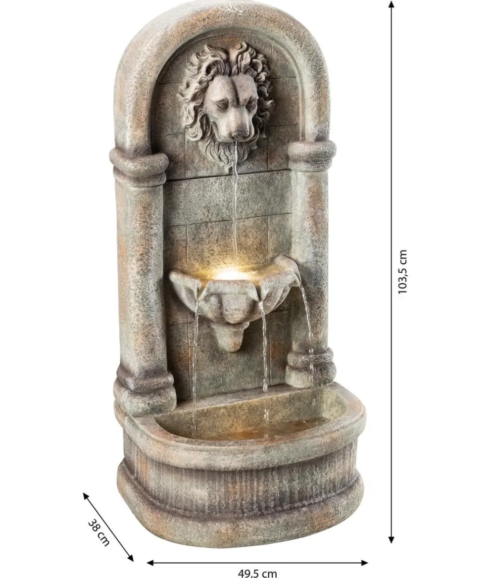 Dehner Polyresin-Wandbrunnen Faro, solarfähig, ca. H103,5 cm Hot