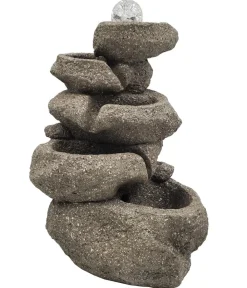 Dehner Zimmerbrunnen - Polyresin-Zimmerbrunnen Olina mit LED-Beleuchtung, ca. H34 cm