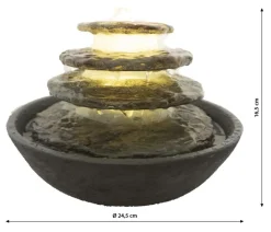 Dehner Zimmerbrunnen - Polyresin-Zimmerbrunnen Hoku mit LED-Beleuchtung, ca. H16,5 cm