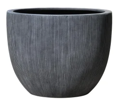 Dehner Blumentöpfe & Übertöpfe - Polystone-Pflanztopf Banbury, rund, Schwarz
