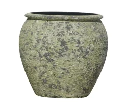 Dehner Blumentöpfe & Übertöpfe - Polystone-Topf Atlantis, rund Grün