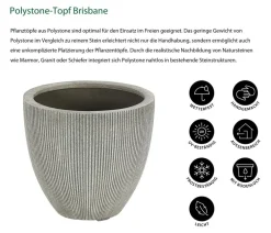 Dehner Blumentöpfe & Übertöpfe > Polystone-Topf Brisbane in Riffeloptik, rund