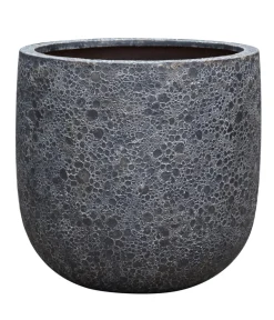 Dehner Blumentöpfe & Übertöpfe - Polystone-Topf Lava, rund, Schwarz