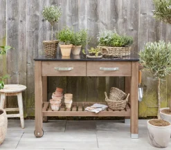 Dehner Pflanztische - Premium Holz-Pflanztisch Windsor, ca. B110/H84/T55 cm