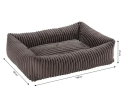 Dehner Premium Betten & Kissen|Hundebetten & Körbe - Hundebett Doya, rechteckig, ca. B100/H25/T80 cm Braun