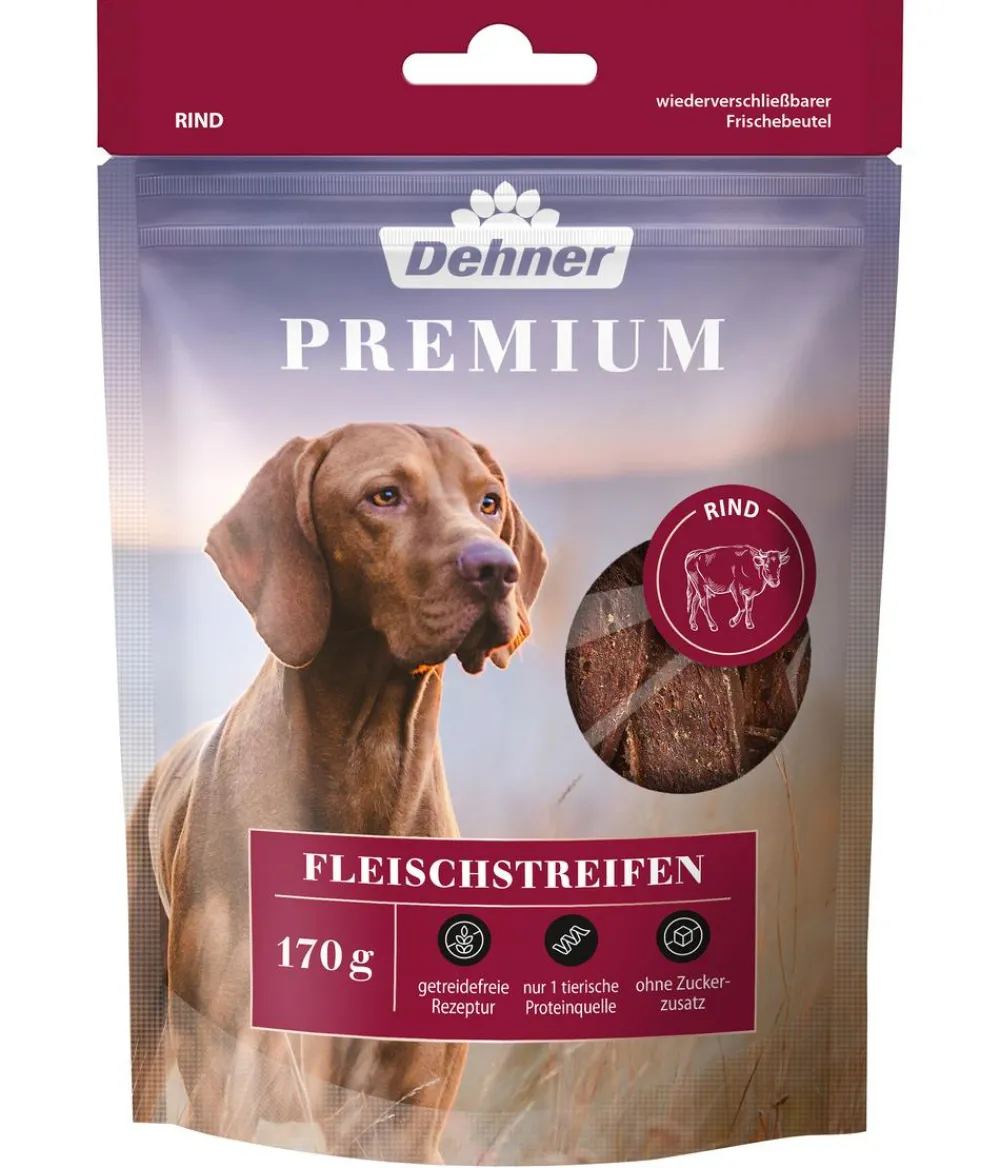 Dehner Premium Hundesnack Fleischstreifen, Rind, 170 g Sale