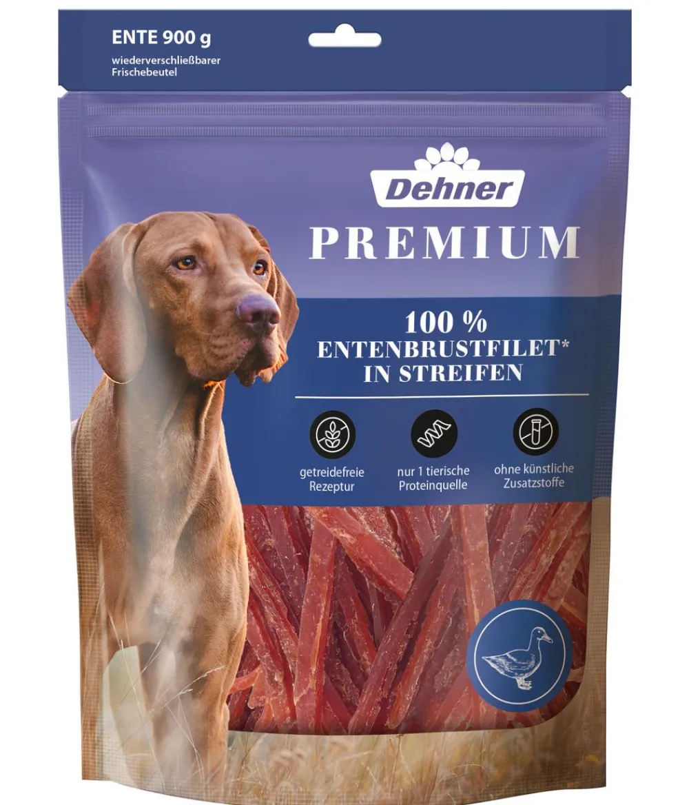 Dehner Premium Hundeleckerlies > Hundesnack Fleischstreifen, Entenbrust