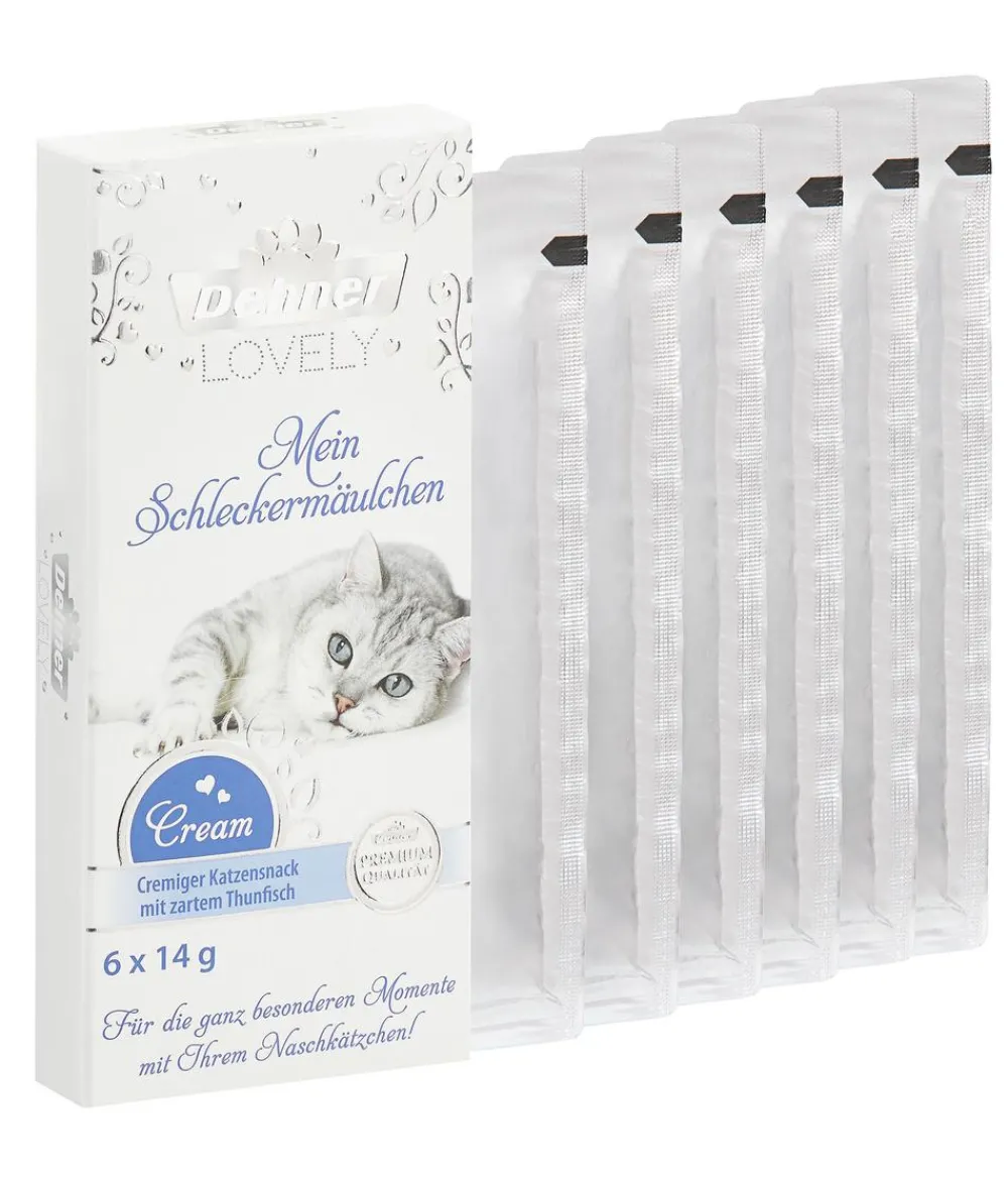Dehner Premium Lovely Katzenleckerlies & Getränke - Katzensnack Cream Mein Schleckermäulchen, 12 x 6 x 14 g