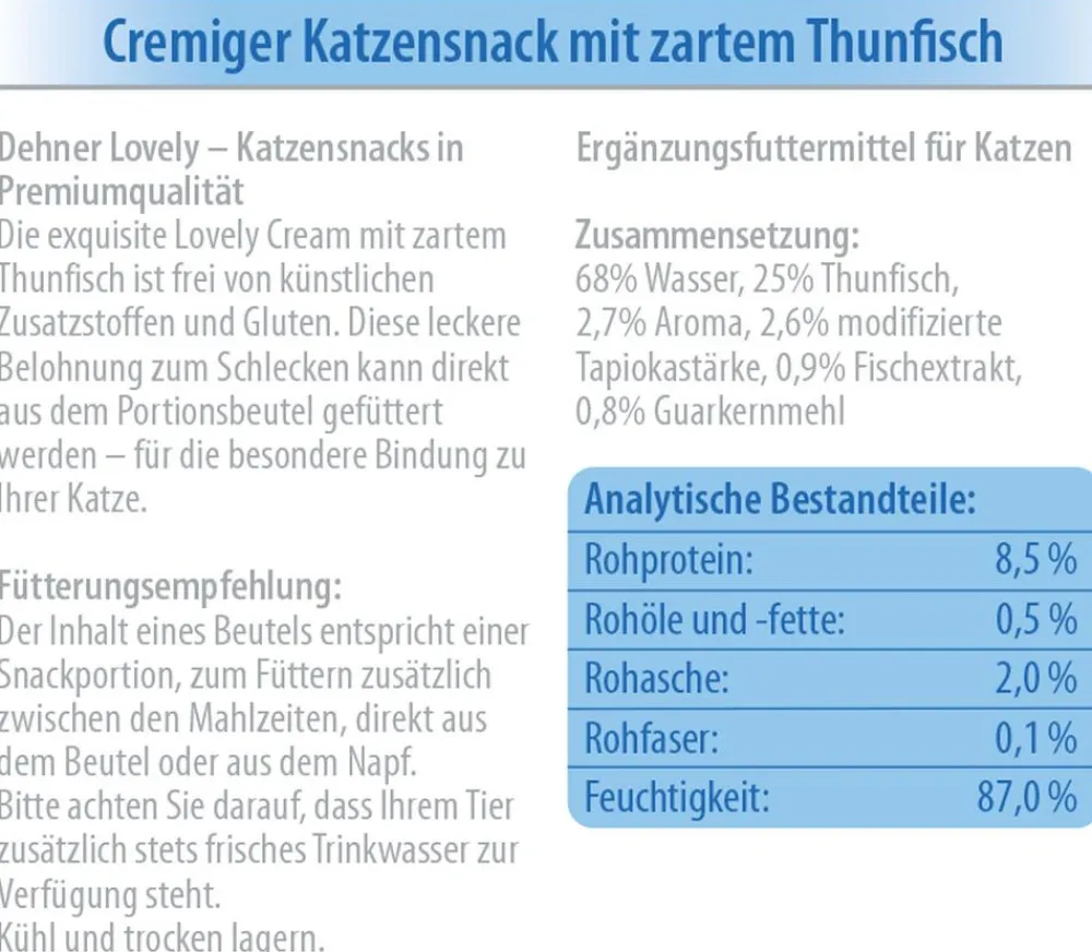 Dehner Premium Lovely Katzenleckerlies & Getränke - Katzensnack Cream Mein Schleckermäulchen, 12 x 6 x 14 g