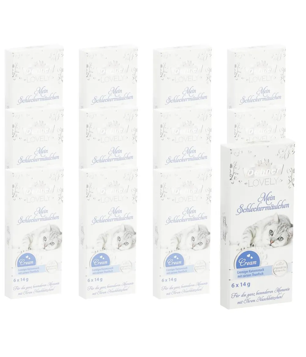 Dehner Premium Lovely Katzenleckerlies & Getränke - Katzensnack Cream Mein Schleckermäulchen, 12 x 6 x 14 g