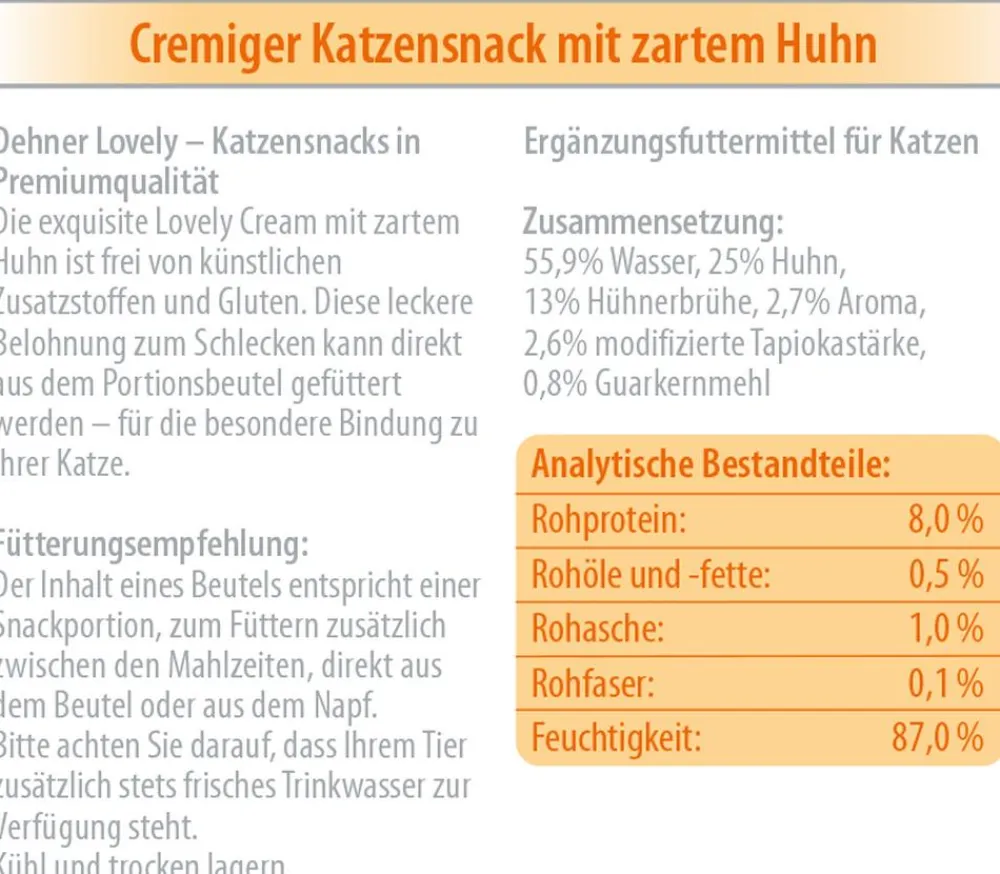 Dehner Premium Lovely Katzenleckerlies & Getränke - Katzensnack Cream Meine Naschkatze, 12 x 6 x 14 g