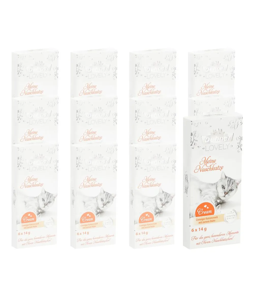 Dehner Premium Lovely Katzenleckerlies & Getränke - Katzensnack Cream Meine Naschkatze, 12 x 6 x 14 g
