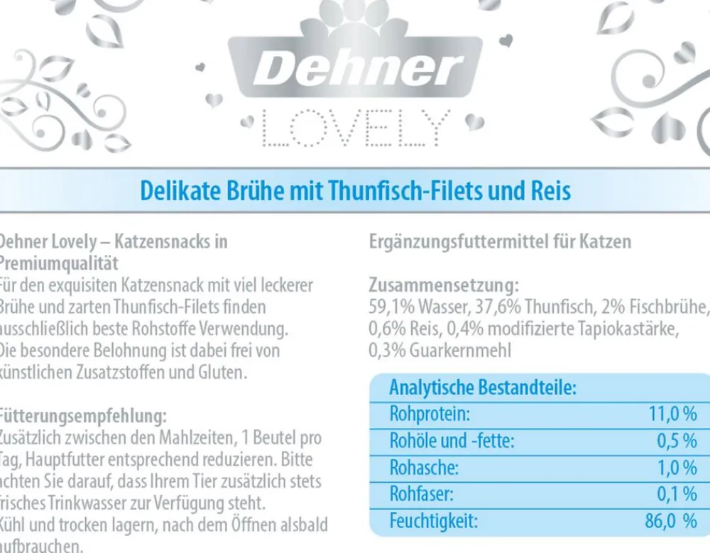 Dehner Premium Lovely Katzensnack Filets in Brühe Wohlfühl-Zone, 24 x 40 g Outlet