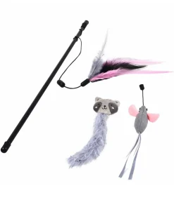 Dehner Premium Lovely Katzenspielzeug - Katzenspielzeug Set Lama Karl + Spielangeln Angelspaß