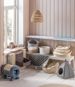 Dehner Premium Lovely Katzenbetten & Katzenkissen - Kuschelbett Guter Schlaf, oval