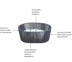 Dehner Premium Lovely Katzenbetten & Katzenkissen - Kuschelbett Entspannung, oval, , ca. B45/H18/T35 cm Schwarz