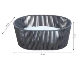 Dehner Premium Lovely Katzenbetten & Katzenkissen - Kuschelbett Entspannung, oval, , ca. B45/H18/T35 cm Schwarz
