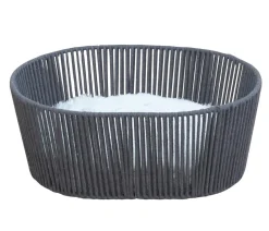 Dehner Premium Lovely Katzenbetten & Katzenkissen - Kuschelbett Entspannung, oval, , ca. B45/H18/T35 cm Schwarz
