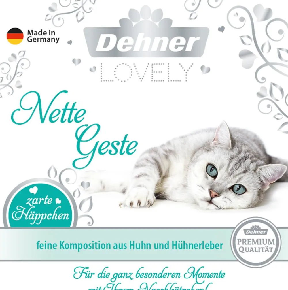 Dehner Premium Lovely Nassfutter für Katzen Nette Geste, 16 x 100 g Clearance
