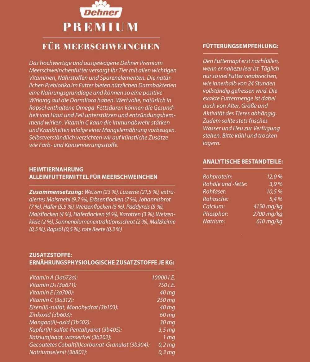 Dehner Premium Kleintierfutter - Meerschweinchenfutter