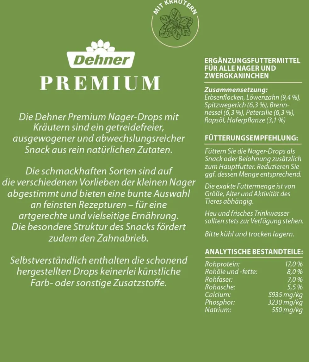 Dehner Premium Nagersnacks > Nager-Drops, 3 x 140 g
