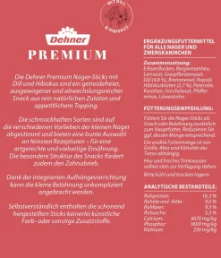 Dehner Premium Nagersnacks - Nager-Sticks getreidefrei, 3 x 150 g