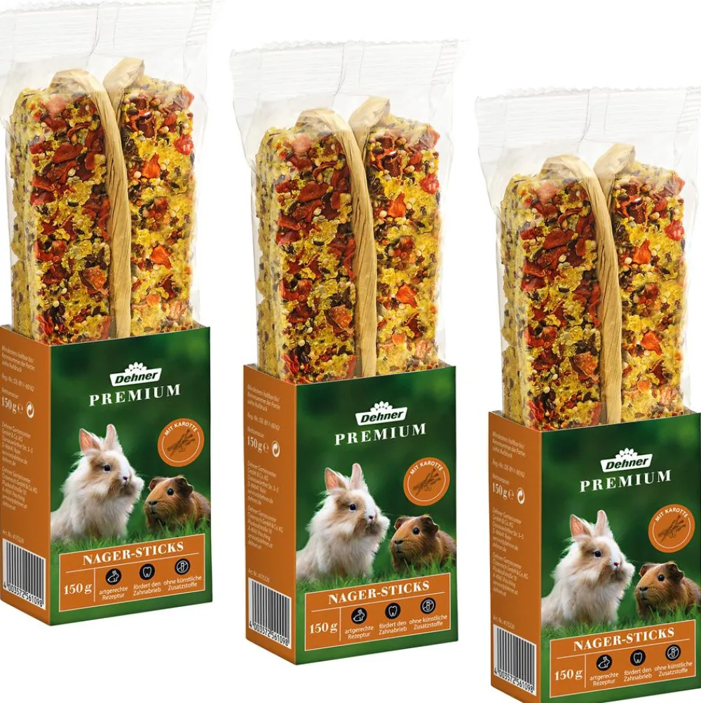 Dehner Premium Nagersnacks - Nager-Sticks, 3 x 150 g