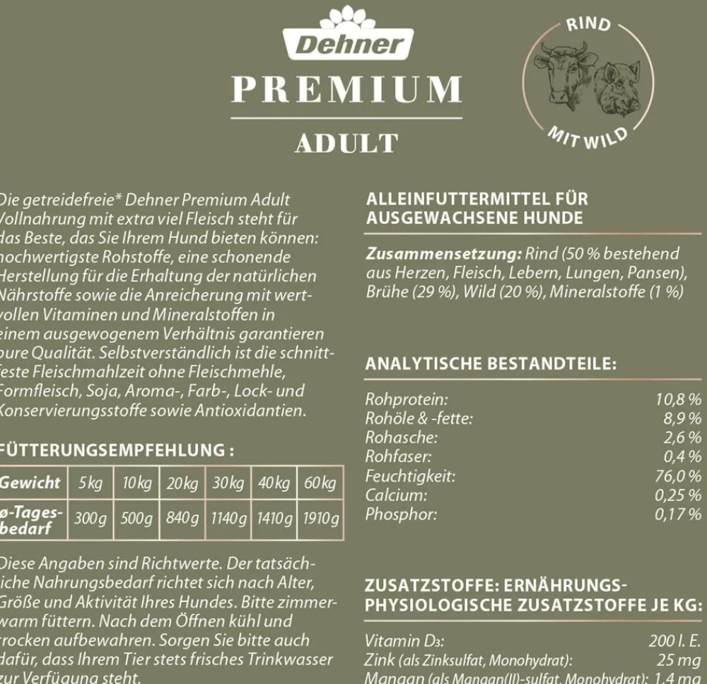 Dehner Premium Nassfutter Hund > Nassfutter für Hunde Adult
