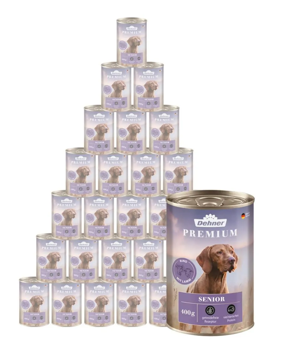 Dehner Premium Nassfutter Hund > Nassfutter für Hunde Senior, Rind mit Lamm