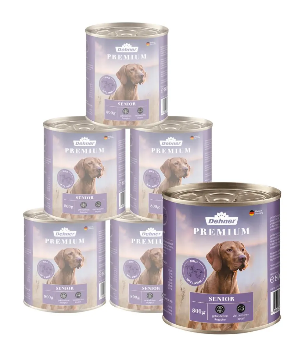 Dehner Premium Nassfutter für Hunde Senior, Rind mit Lamm Sale