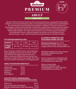 Dehner Premium Nassfutter Katze > Nassfutter für Katzen Sensitive, 12 x 100 g