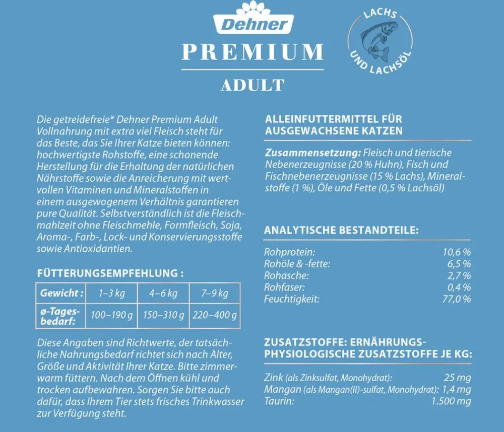 Dehner Premium Nassfutter für Katzen Adult New