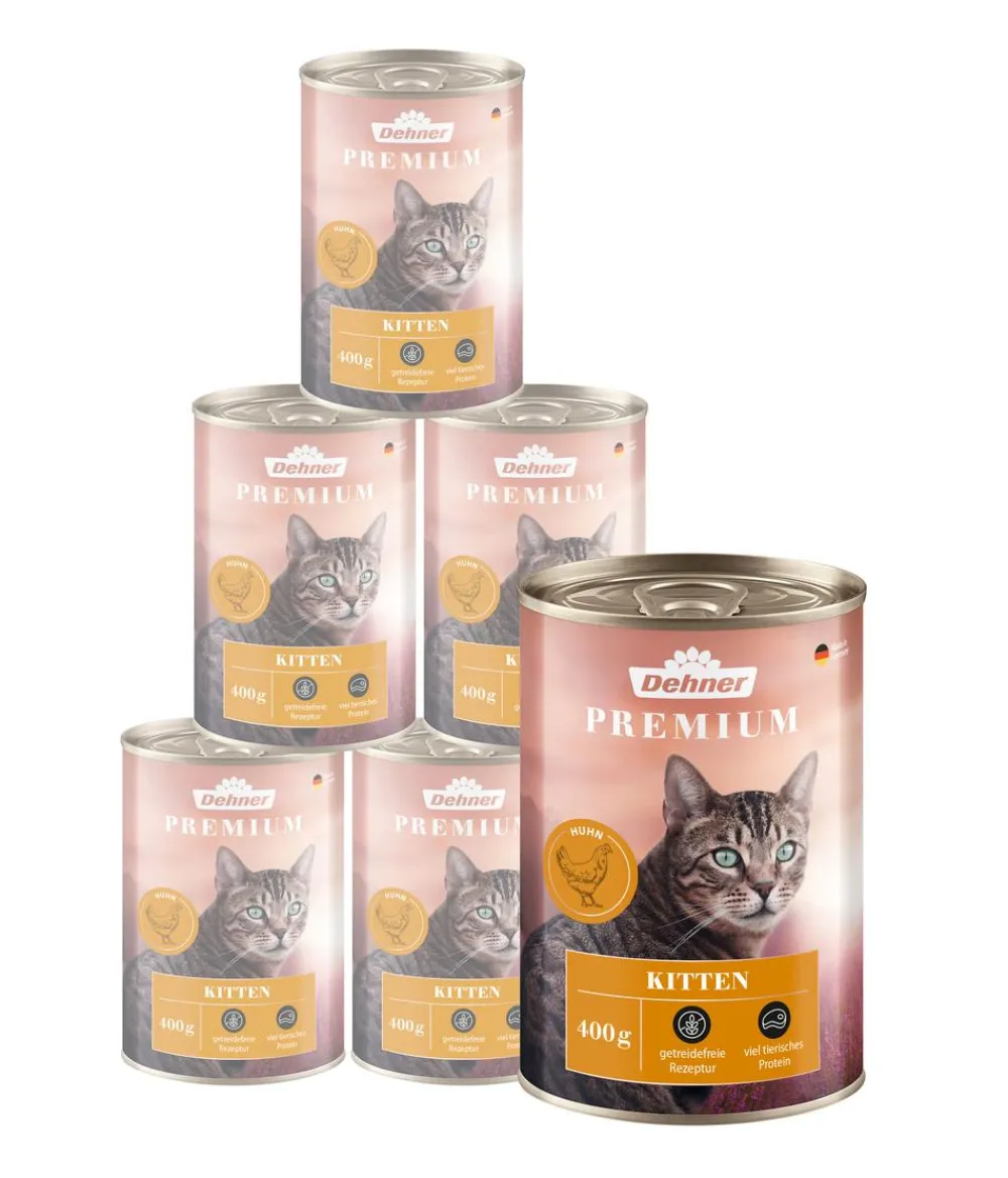 Dehner Premium Nassfutter Katze - Nassfutter für Katzen Kitten, /400 g