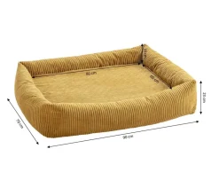 Dehner Premium Orthopädisches Hundebett Enola, rechteckig, ca. B90/H23/T70 cm Gelb Hot