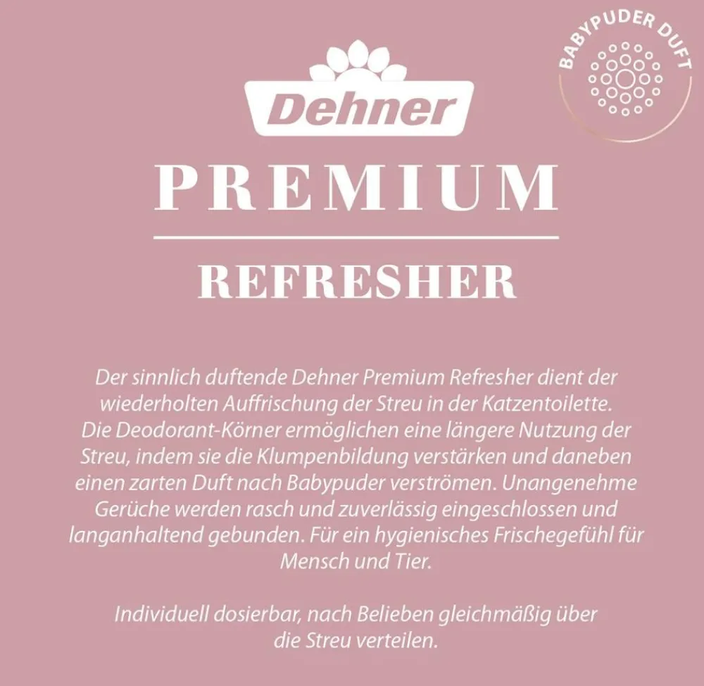 Dehner Premium Katzenklo|Katzenpflege - Refresher mit Babypuderduft, 700 g