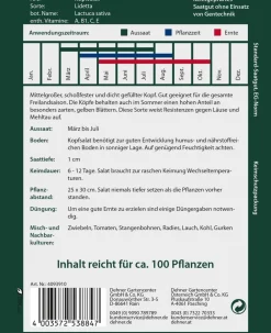 Dehner Premium Samen Kopfsalat 'Lidetta' Hellgrün Hot
