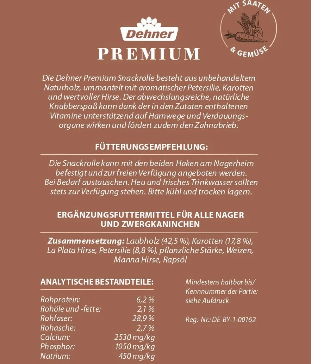 Dehner Premium Nagersnacks > Snackrolle für Nager, Saaten & Gemüse, 160 g