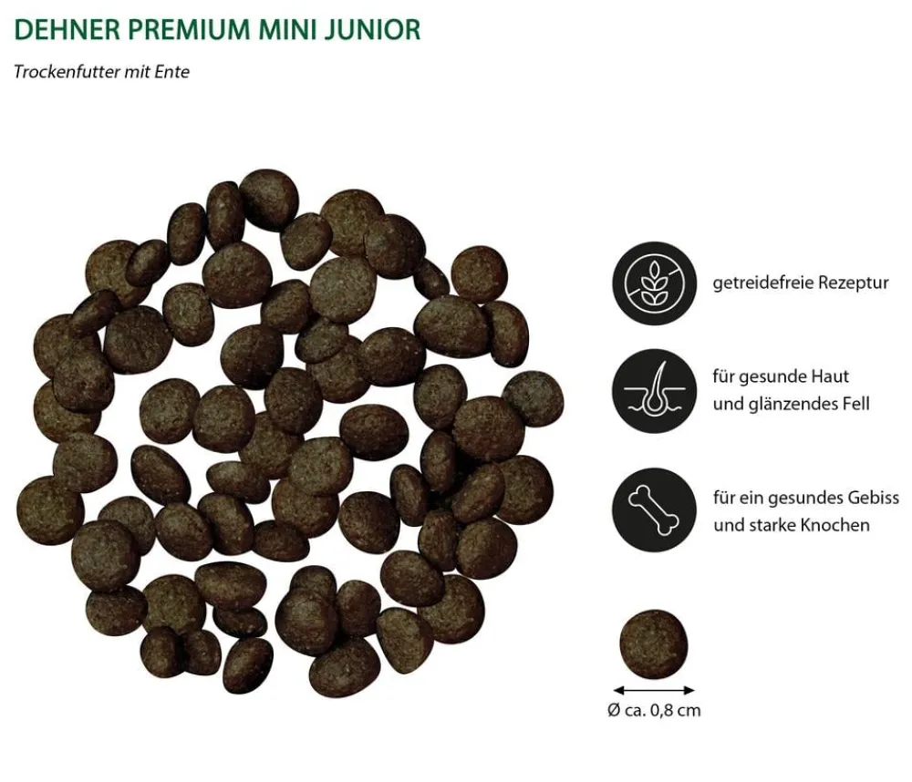 Dehner Premium Trockenfutter für Hunde Mini Junior, Ente & Kartoffel Online