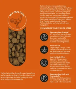Dehner Premium Trockenfutter Katze > Trockenfutter für Katzen Light Senior, Geflügel