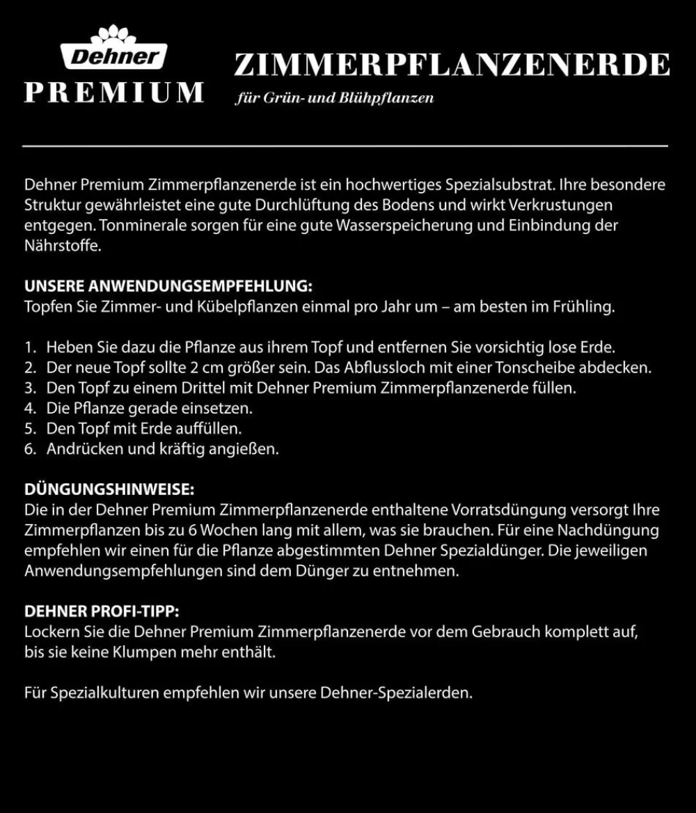 Dehner Spezialerde - Premium Zimmerpflanzenerde, 75 x 10 Liter