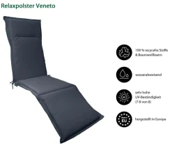 Dehner Relaxauflage Veneto, ca. B50/H4/T168 cm Dunkelgrau Best
