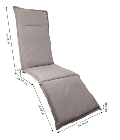 Dehner Relax- & Liegenauflagen - Relaxauflage Veneto, ca. B50/H4/T168 cm Taupe